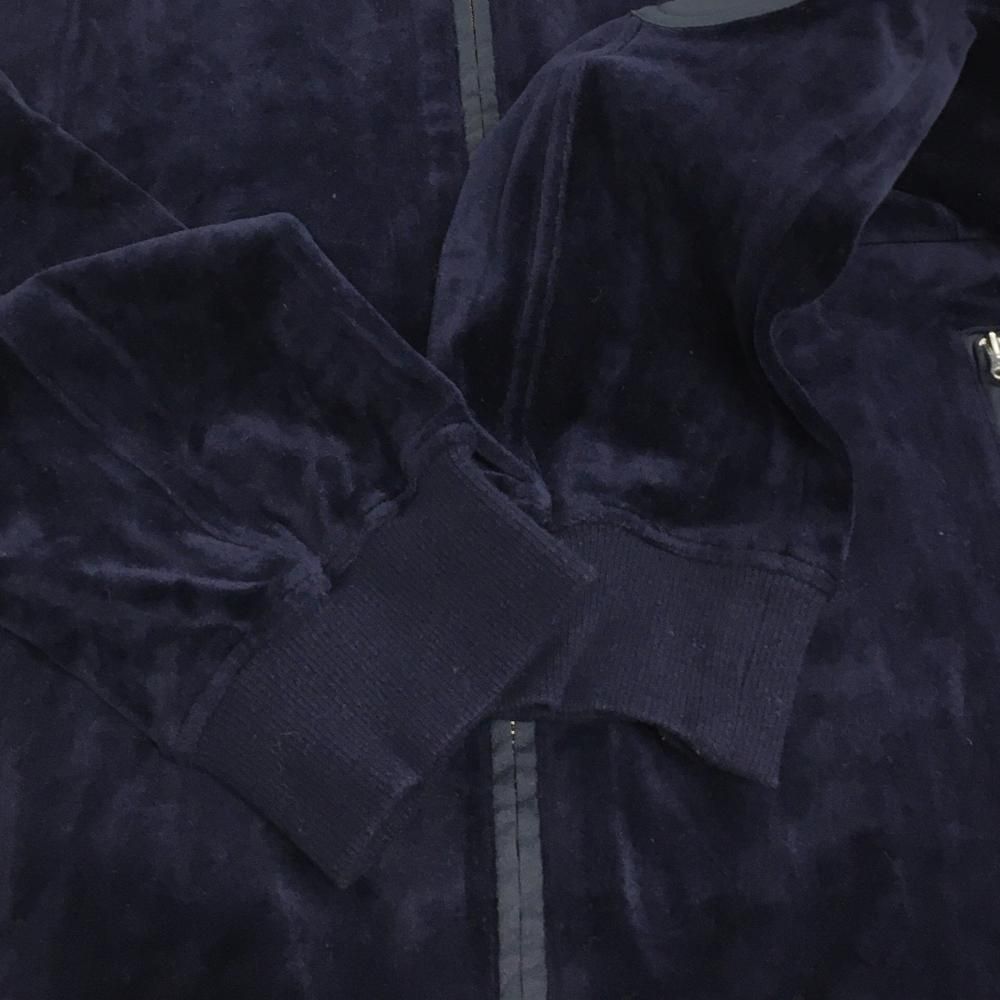 マスターバニー ジャケットブルゾン ネイビー ベロア調 ロゴレッド