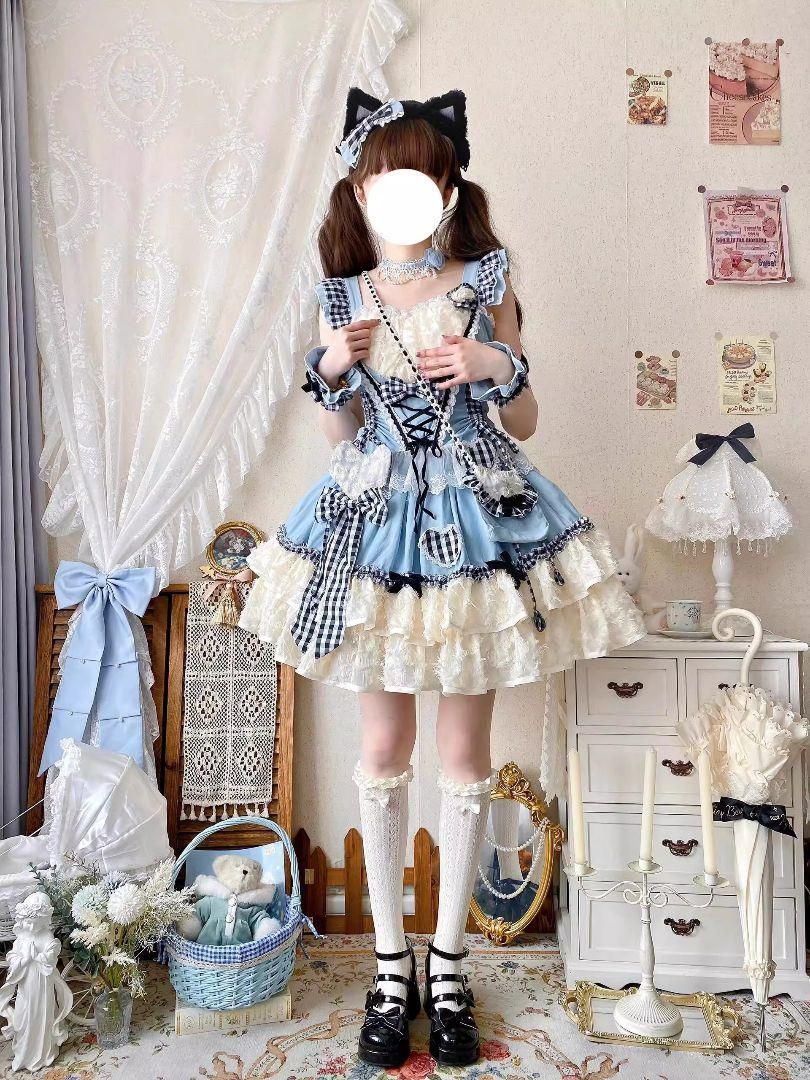 LT-62 豪華姫系 lolita 可愛 レトロ風 オリジナル 洋服 ロリータ ワンピース 美しい刺繍
