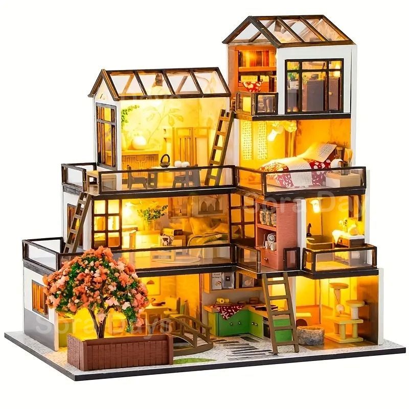 ミニチュアドールハウス　完成品　北欧風ハウス❤︎ ミニチュアドールハウス 完成品 オシャレな北欧風ハウス❤︎の通販 by