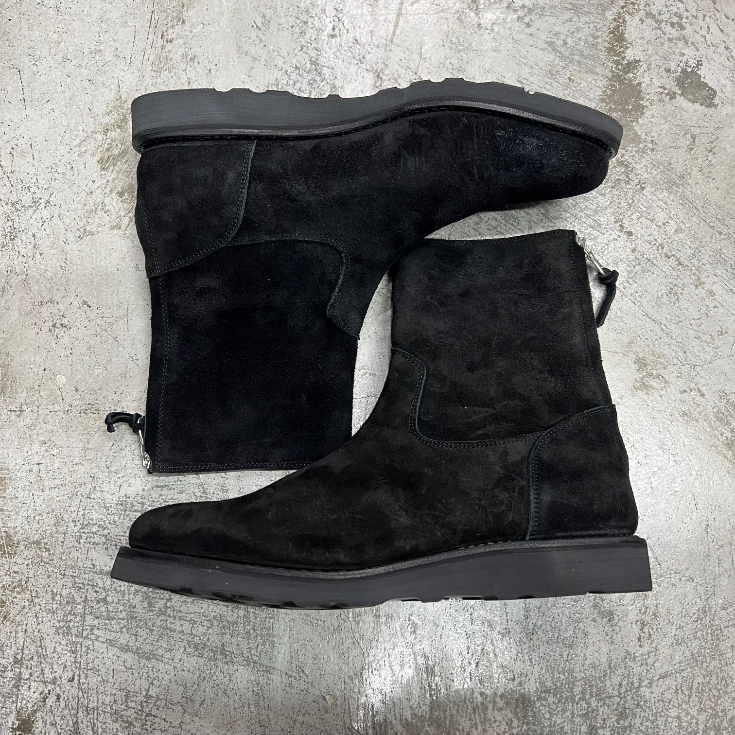 定価82500円 新品 MINEDENIM Suede Leather Back Zip Boots スエード 