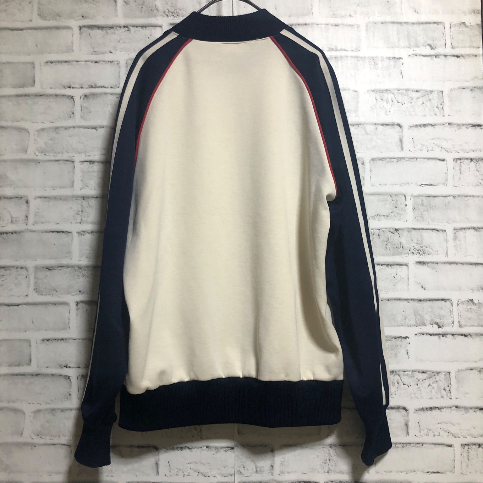 【美品】80s vintage トラックジャケット ラグラン　茶　ベージュ　M 80s復刻adidasトラックジャケット ベージュ×モカブラウンMサイズ