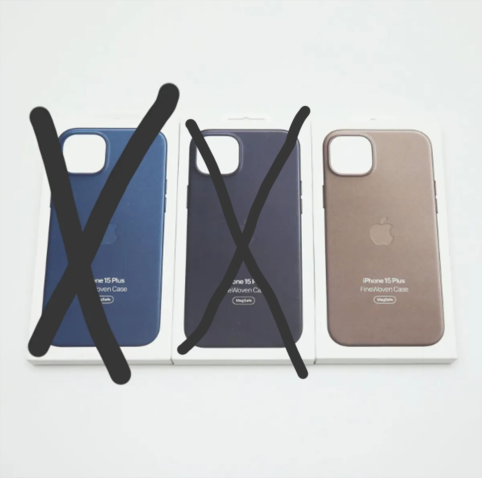 【新品】iPhone15 Plus　ファインウーブンケース　3点限り　パシフィックブルー　ブラック　トープ　MT4D3FE/A　MT423FE/A　MT473FE/A　アップル純正品　カバー　MagSafe対応