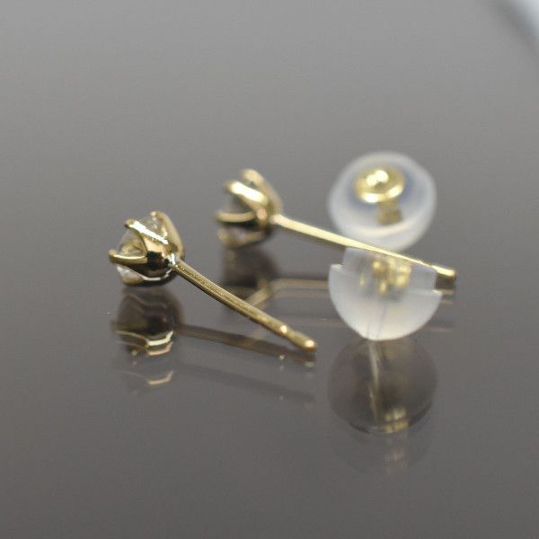 K18 18金 k18ピアス イエローゴールドピアス レディース シンプル6本爪