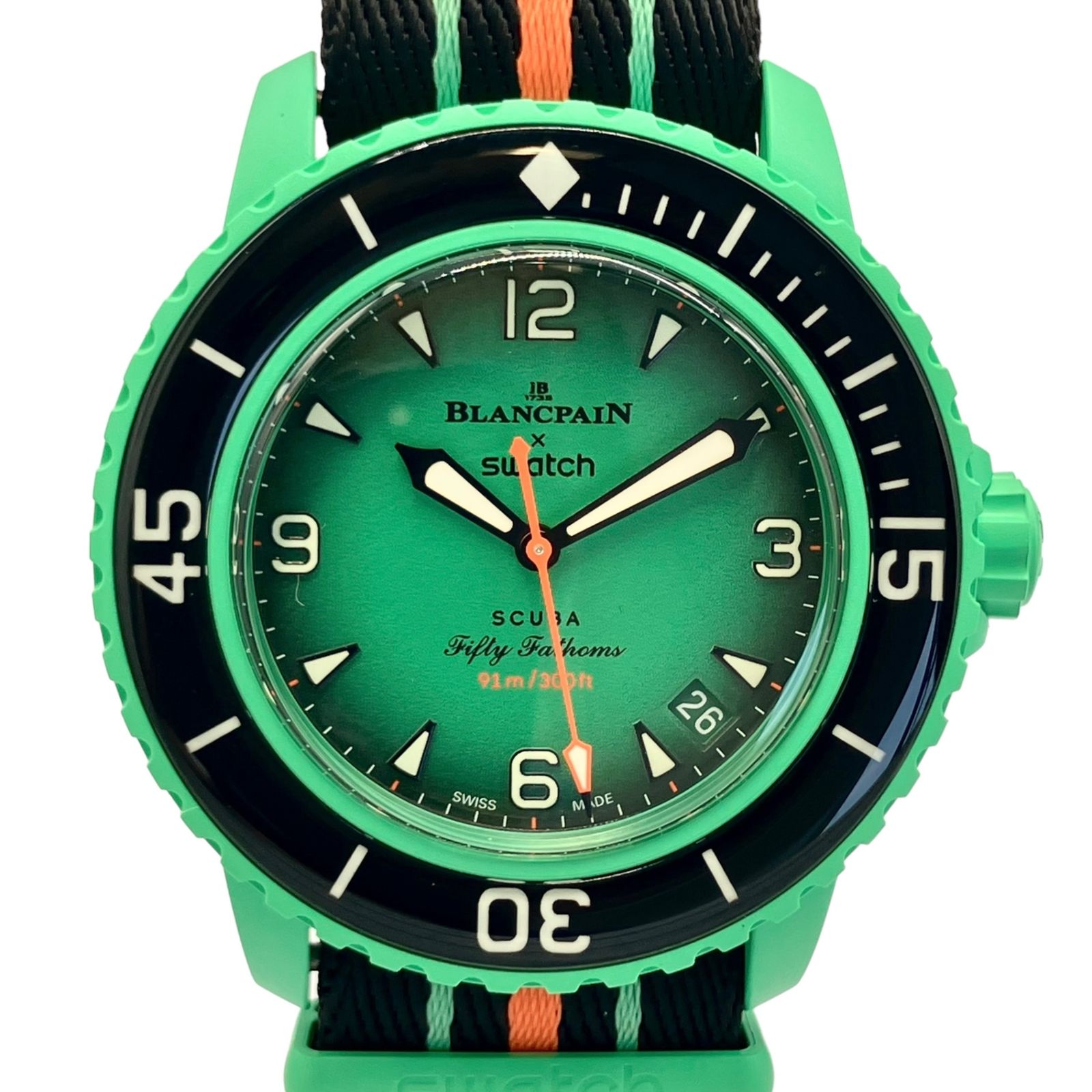 BLANCPAIN×Swatch ブランパン×スウォッチ Indian OCEAN SO35I100 自動巻き 稼働品 メンズ 腕時計 W072362KTS