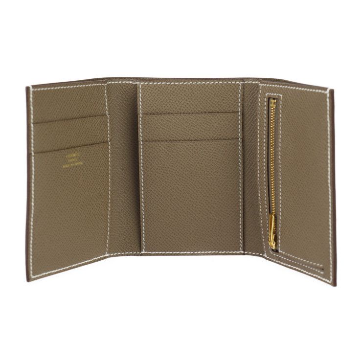 エルメス HERMES ベアンコンビネ エトゥープ 三つ折り財布 ヴォーエプソン HERMES エルメス ベアン コンビネ 三つ折り財布 - ヴォー
