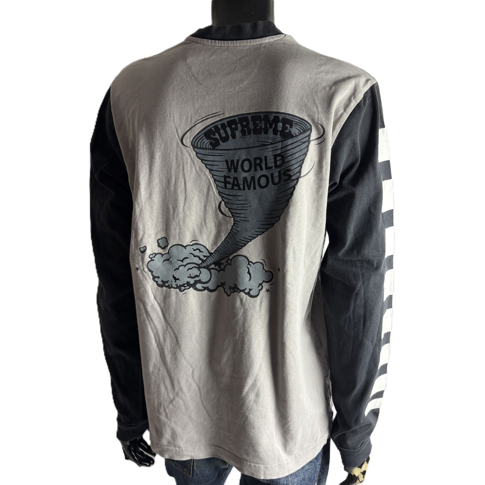 THRASHER Supreme 長袖シャツ M グレー バックプリント ロゴ バック 