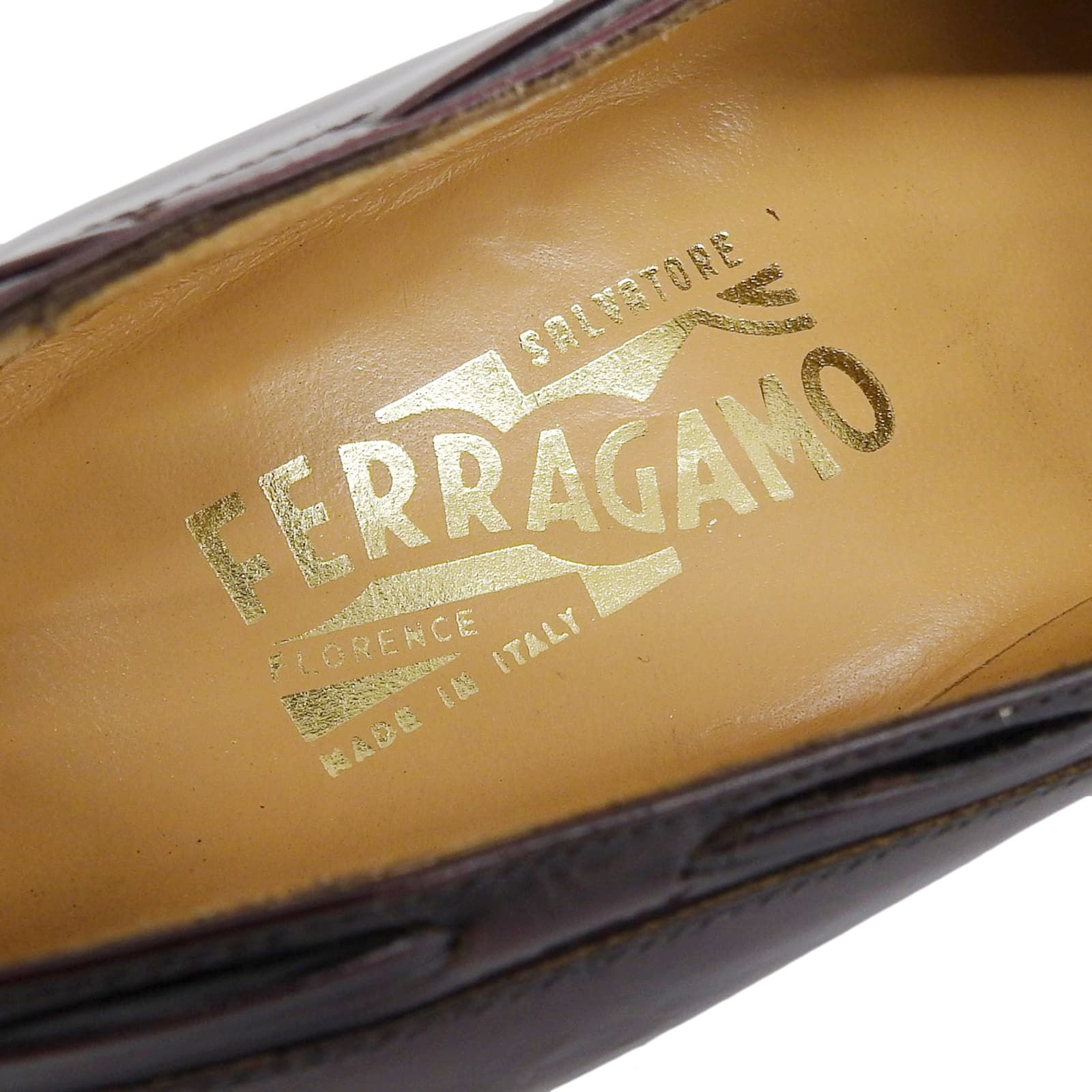 FERRAGAMO フェラガモ　オレンジレザー ローファー 7.5未使用 Salvatore Ferragamo (サルヴァトーレフェラガモ) レザー