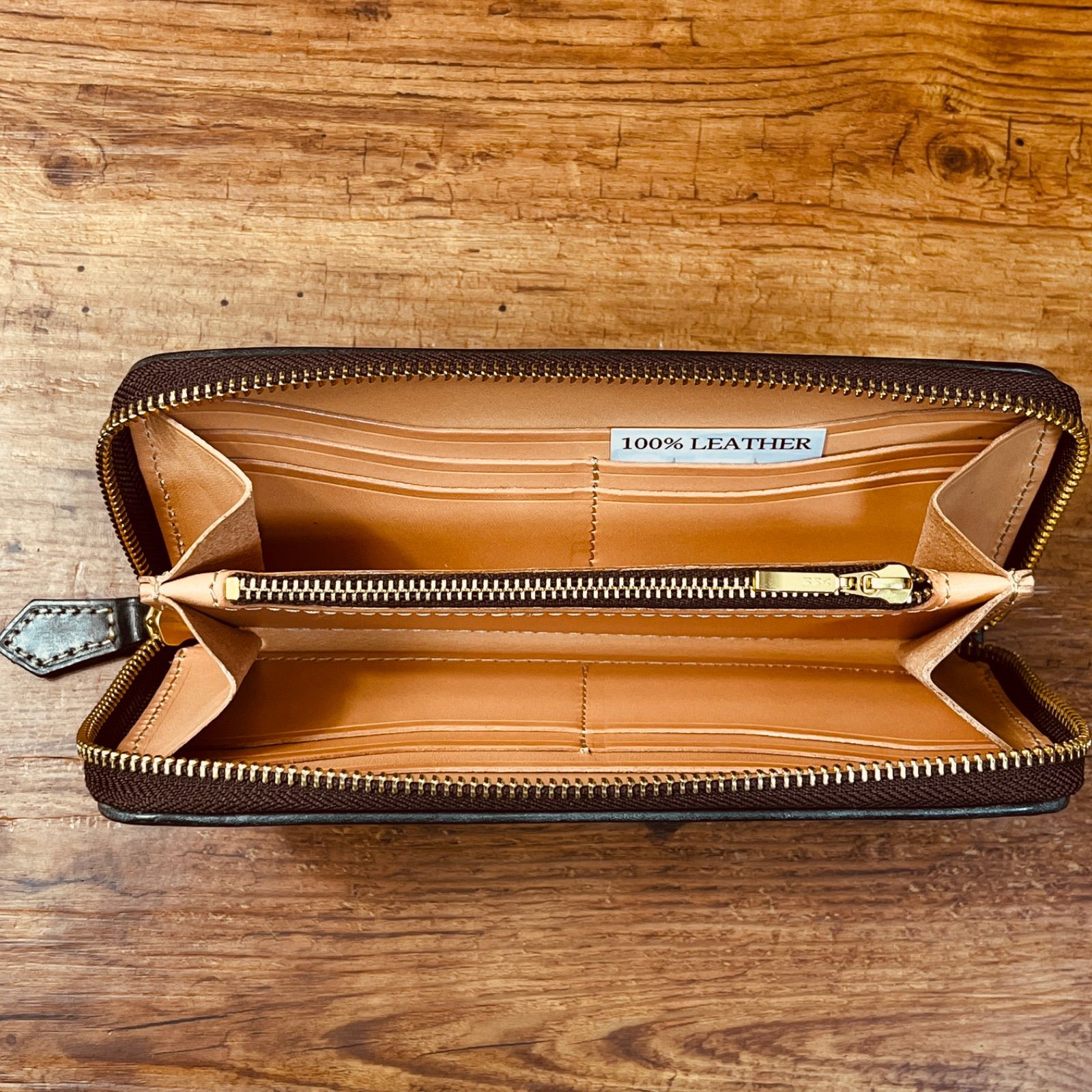 ブライドルレザー メンズ 長財布 ダブルファスナー ダブルジップ 長