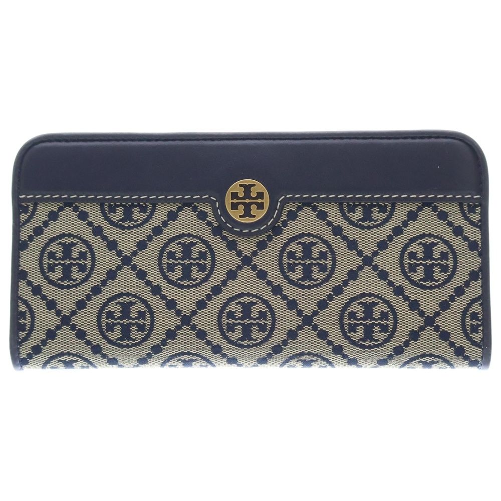 送料込【TORY BURCH】 モノグラムグロジップスリムウォレット TORY BURCH（トリーバーチ）のTモノグラム ジャカード