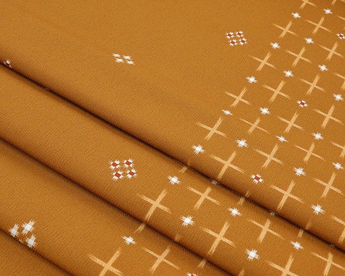 反物 ポリエステル 茶色 10  ポリエステル 反物  洗えるきもの 着尺 羽尺