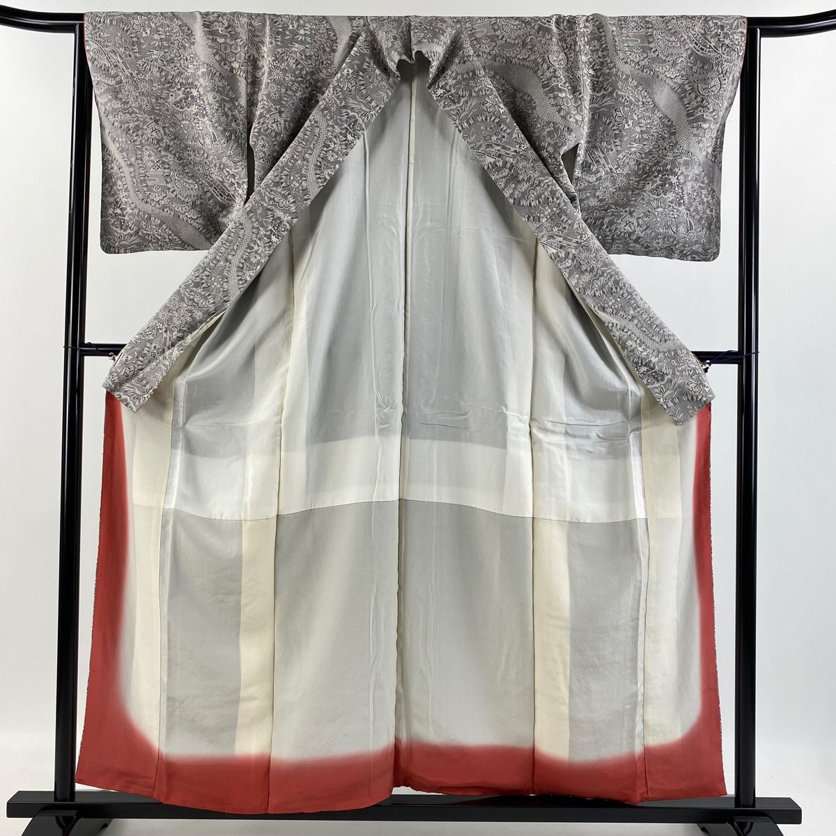 【美品】はんなり 小紋 正絹 グレー 楽天市場】【新古品】 小紋 着物 正絹 袷 紋紗 カラー胴裏 紫 濃