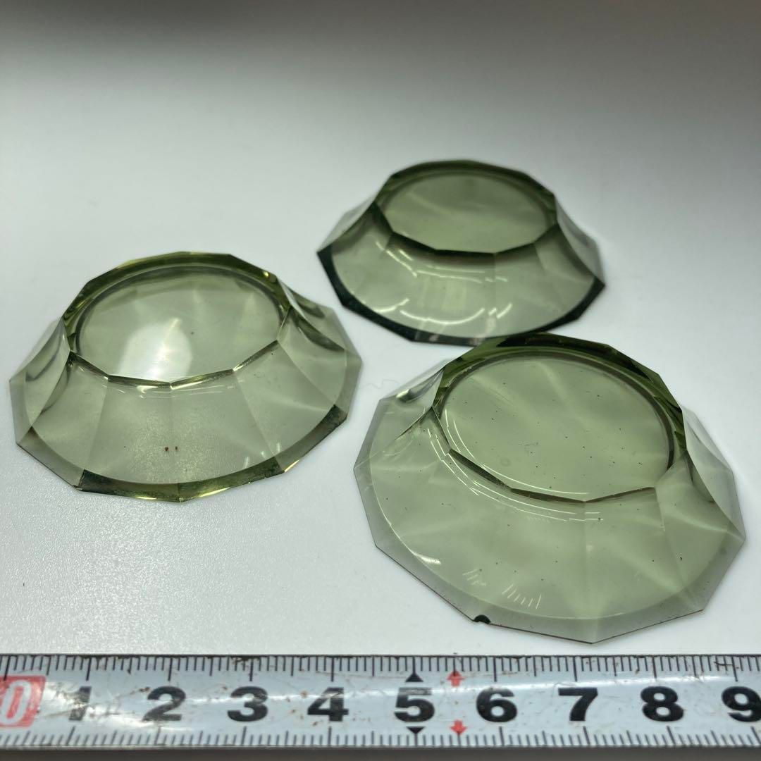 江戸ガラス 切子ギヤマン小皿3枚 横幅6㎝ 東Y5-1127① - メルカリ