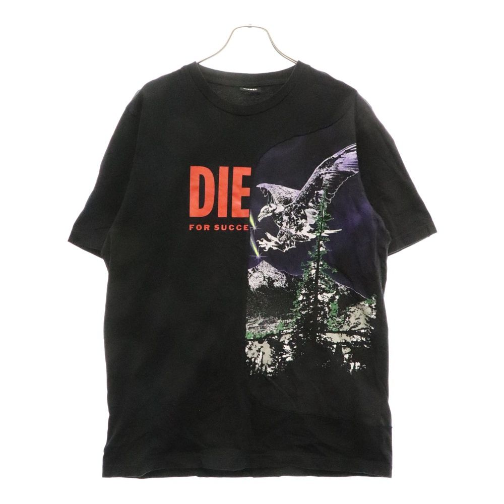DIESEL (ディーゼル) T-BLAST プリント クルーネック 半袖Tシャツ カットソー ブラック