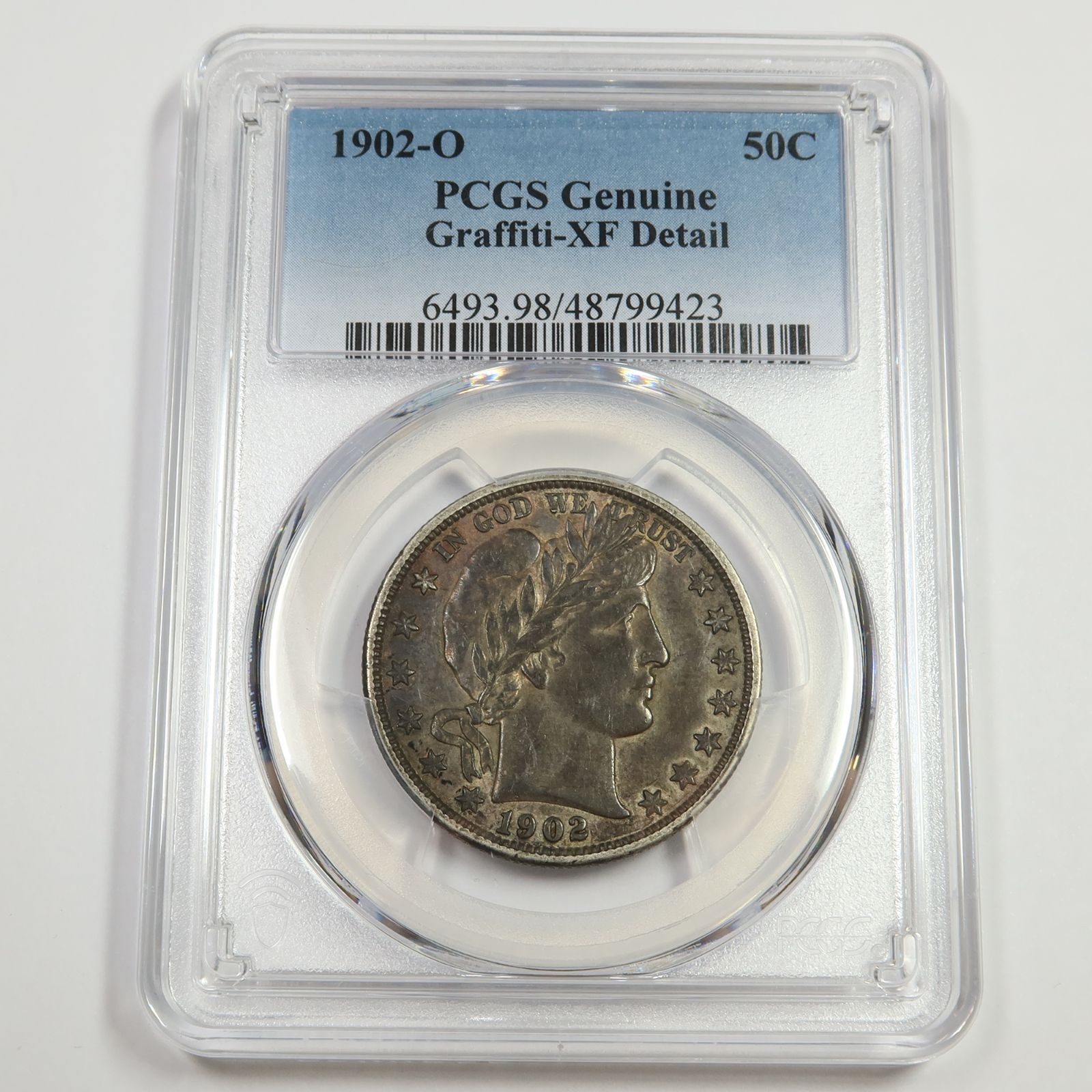 1902 O PCGS XF Detail - Silver Barber Half Dollar - 50c Coin