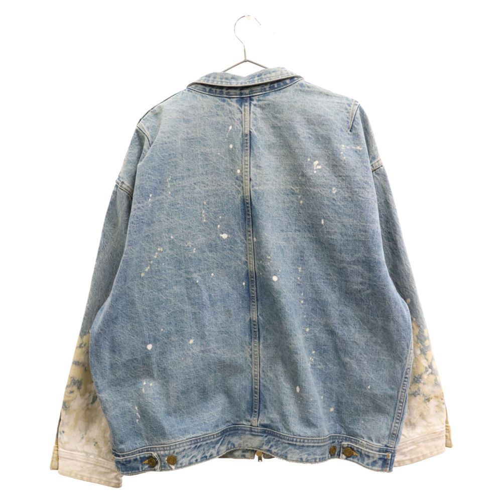 FEAR OF GOD (フィアオブゴッド) 5th COLLECTION DENIM TRUCKER JACKET ジップアップ ブリーチ&ペイント加工  デニムジャケット インディゴ - メルカリ