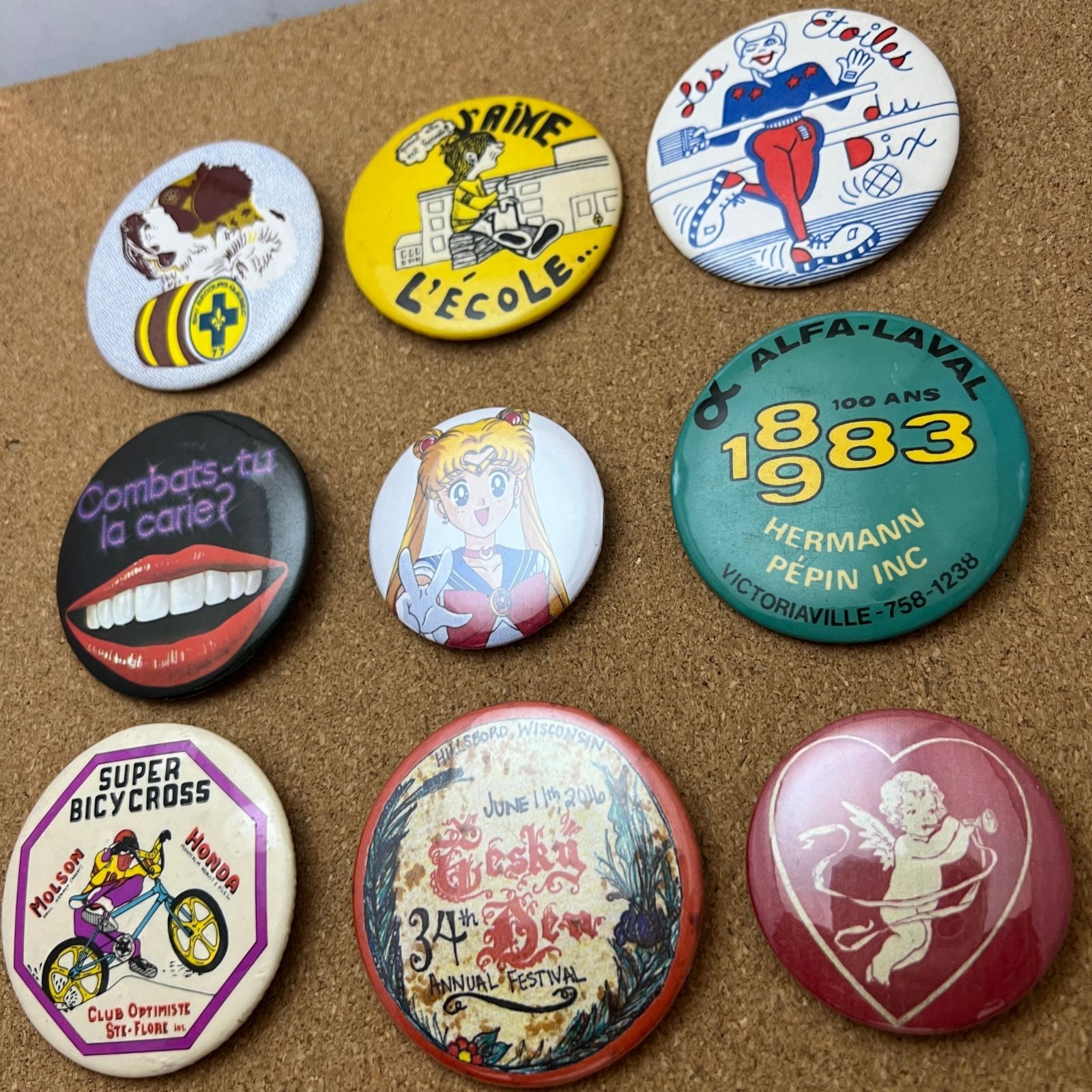 ビンテージ 缶バッジ セーラームーン アニメ アート