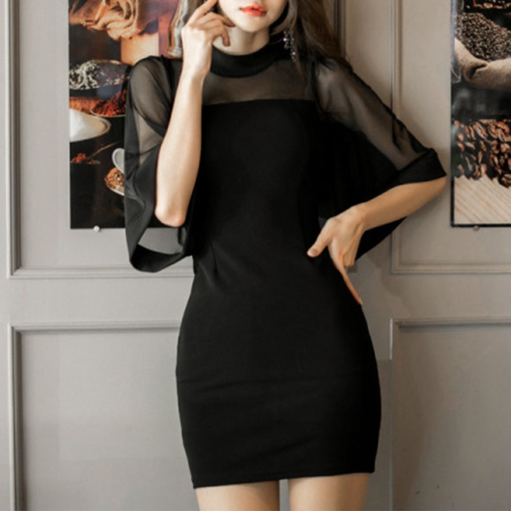 ミニドレス 黒 タイトワンピース セクシー ボディコン