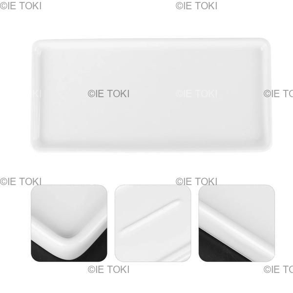 白い陶器の長方形トレイ 長角トレー 小（レンコン） | oneclay