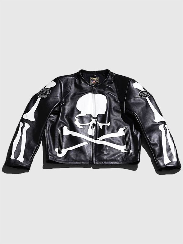 VANSON MASTERMIND WORLD マスターマインド バンソン ライダース ジャケット メンズ レザージャケット 革ジャン BONE  JACKET CUSTOM スカル ボーン MW24C13-BL100 - メルカリ