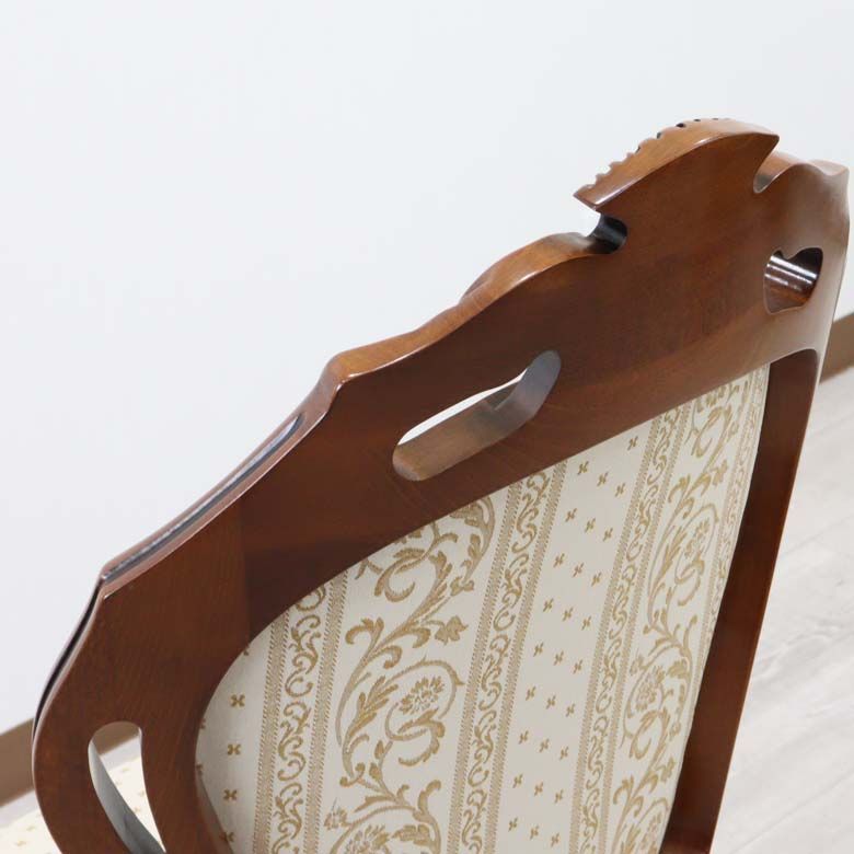 イタリア ダイニングチェア ベージュ 木製 完成品 高級 CHIC