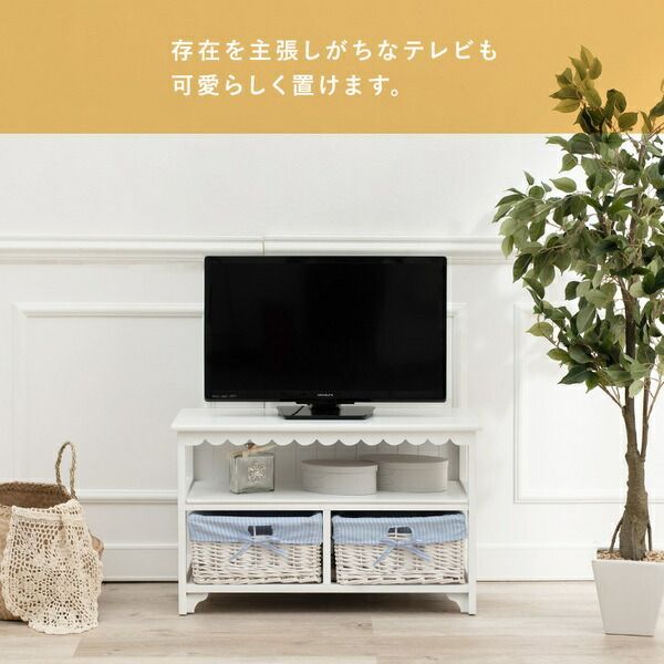 週間売れ筋 テレビ台/テレビボード 約幅70cm 内布付き 木製 ホワイト テレビ台・テレビボード