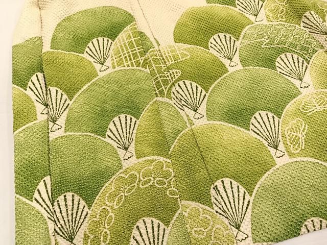 平和屋着物□上質な小紋 扇青海波 暈し染め 正絹 逸品 AAAZ6018cs