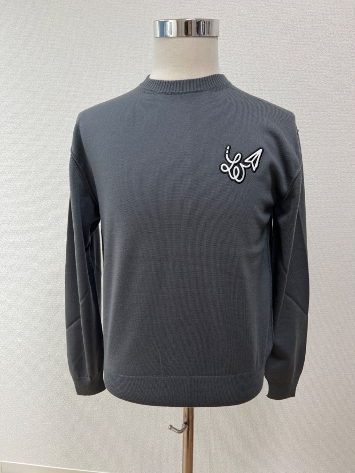 ルイヴィトン 23AW ロゴエンブロイダリークルーネックニット ウール 