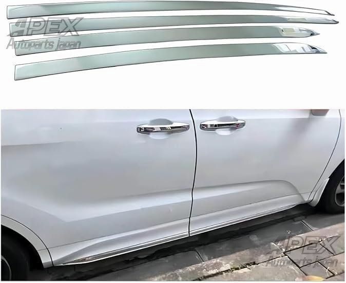 オデッセイ 13-24年 用 サイドドアモール ドアトリム ステンレス鋼 シルバー カースタイリング