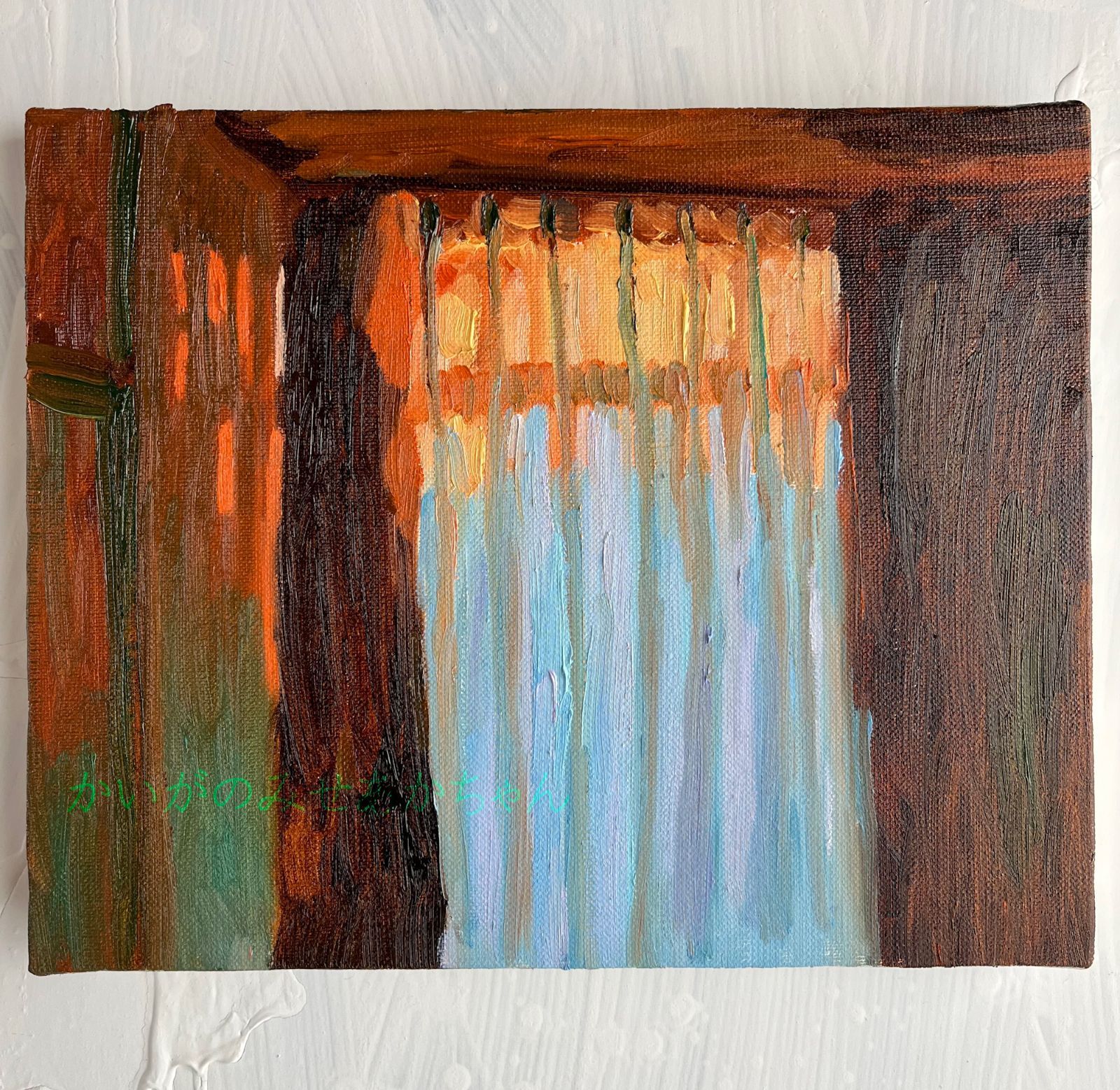 22×27㎝「室内　20252」油彩・原画・F3 22×27㎝「室内 20252」油彩・原画・F3