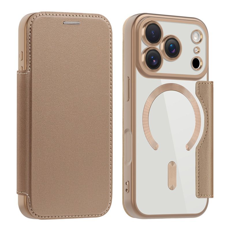 iPhone17Pro ケース 手帳型 RFID カード収納 3枚 背面クリア Magsafe