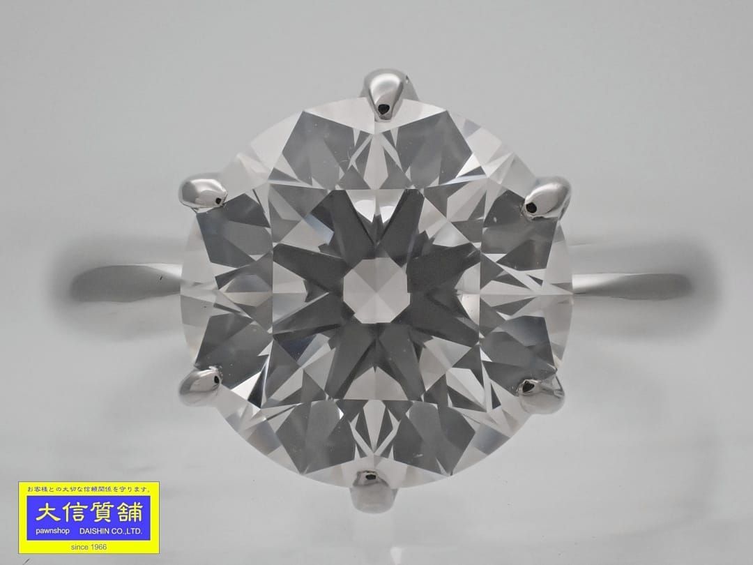 PT900 プラチナ ダイヤリング 3.195ct Eカラー VS-2クラリティ