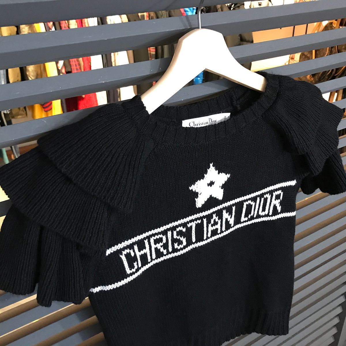 Yahoo!ショップ ファッション Christian Dior フリル 半袖ニット