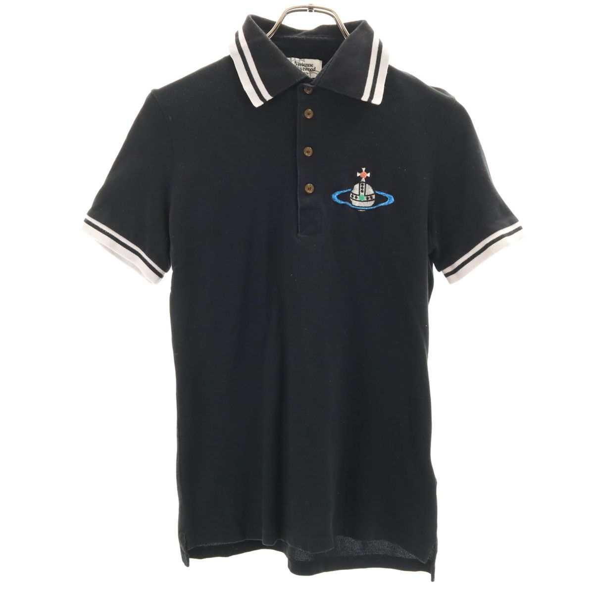 Vivienne Westwood レディース 半袖 ポロシャツ 黒 古着 Vivienne Westwood ヴィヴィアンウエストウッド 日本製 半袖