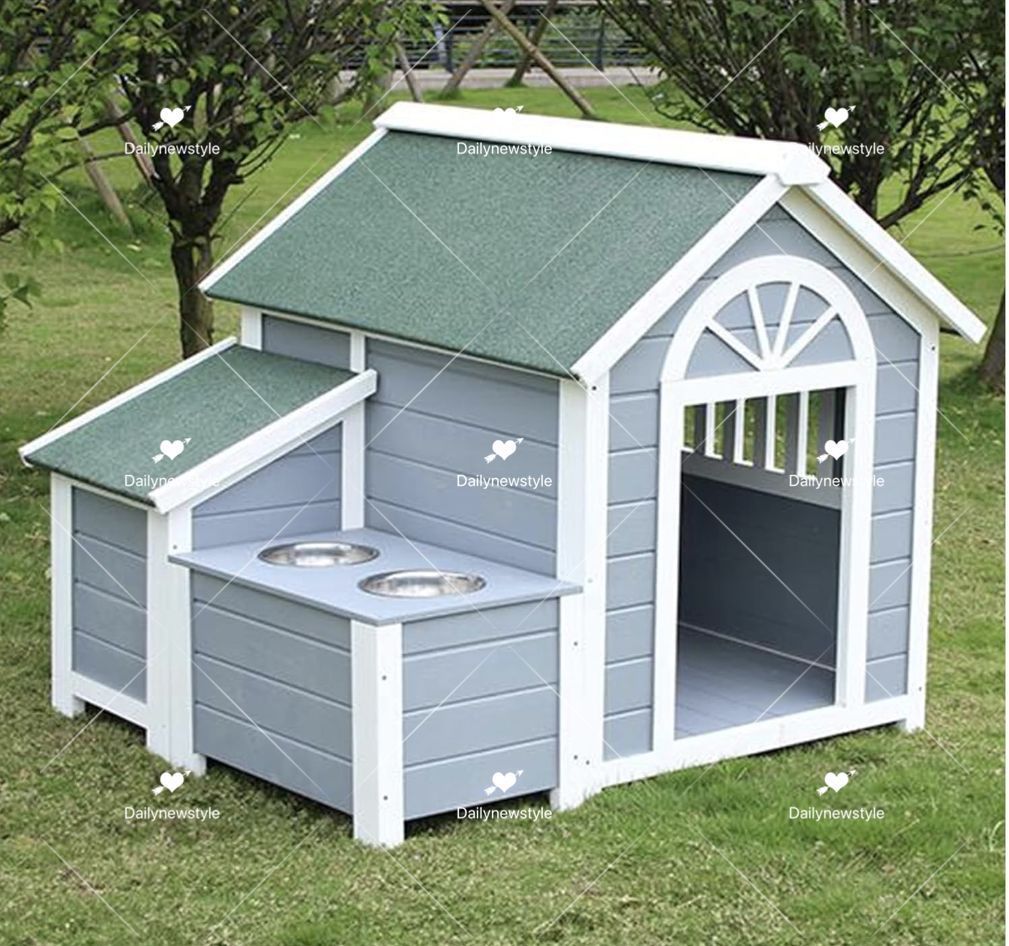 人気推薦◆無垢材の犬小屋 屋外用防雨型犬小屋 屋外用ペット犬小屋 大型犬用木製ドッグクレート 120*106*110cm