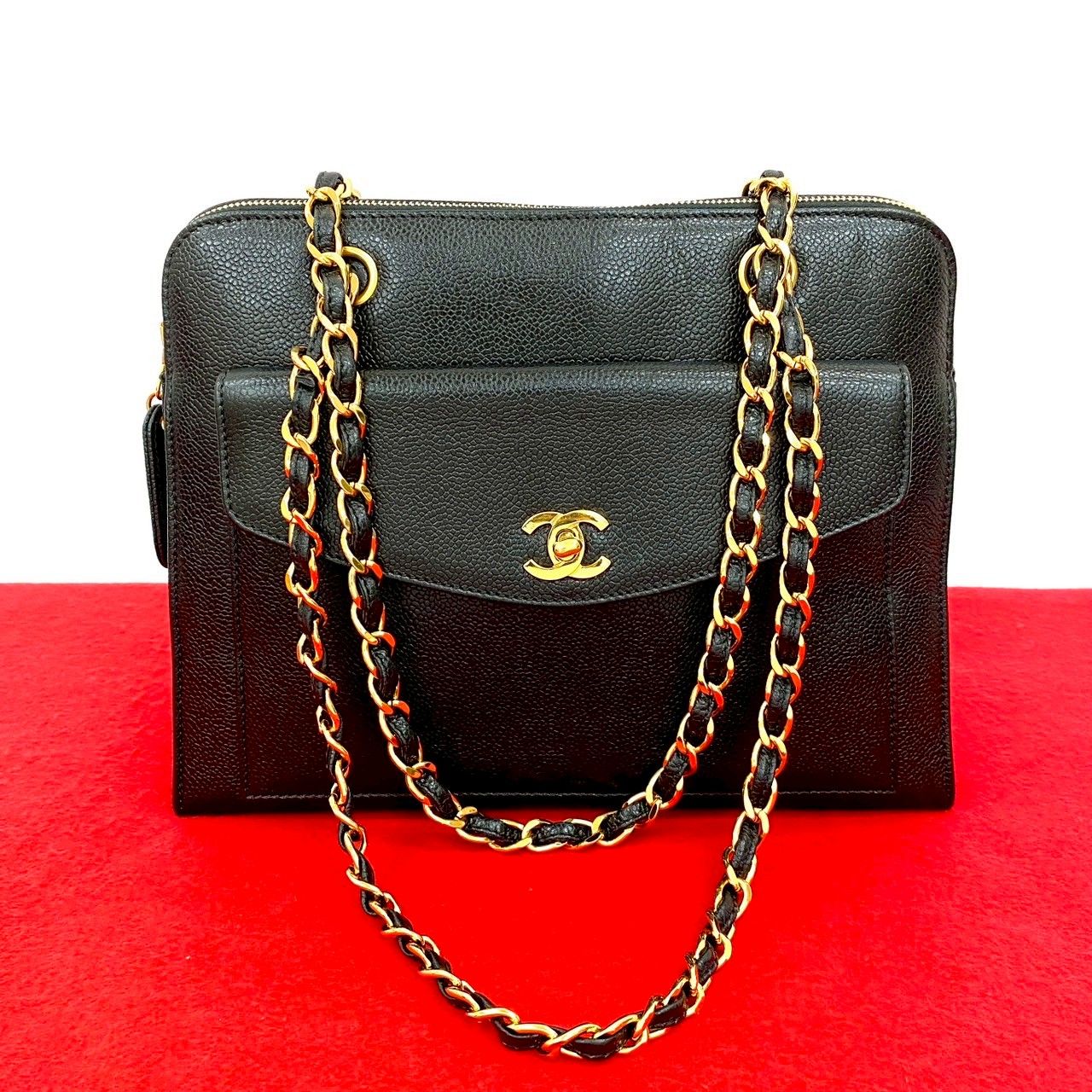 【極美品】CHANEL シャネル バニティバッグ ココマーク 5番台 極 美品 シール有 5番台 CHANEL シャネル ココマーク キャビア