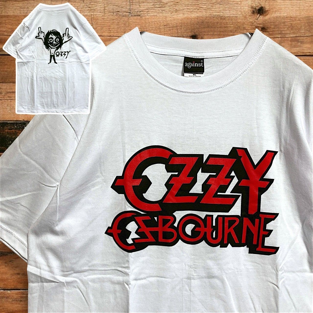 ⭐︎ オジーオズボーン OZZY OSBOURNE シンプル ロゴ T 白 バンド