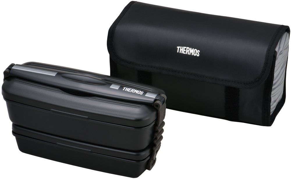 2段 弁当箱 フレッシュランチボックス 900ml ブラックグレー サーモス DJB-905W BKGY