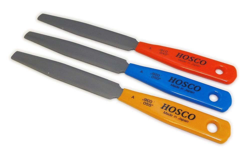 AG用3本組 HOSCO Luthiers Tools ナット溝切りヤスリ 3本組 アコースティックギター用 TL-NF3A