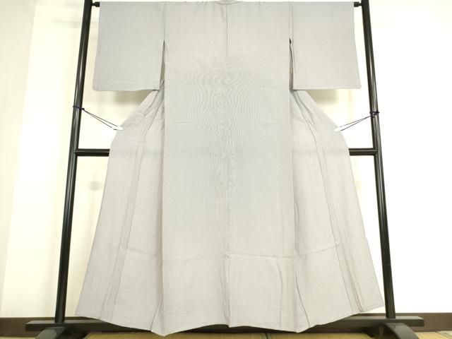 平和屋着物▽伝統工芸士 染谷梅治 江戸小紋 単衣 万筋 杏