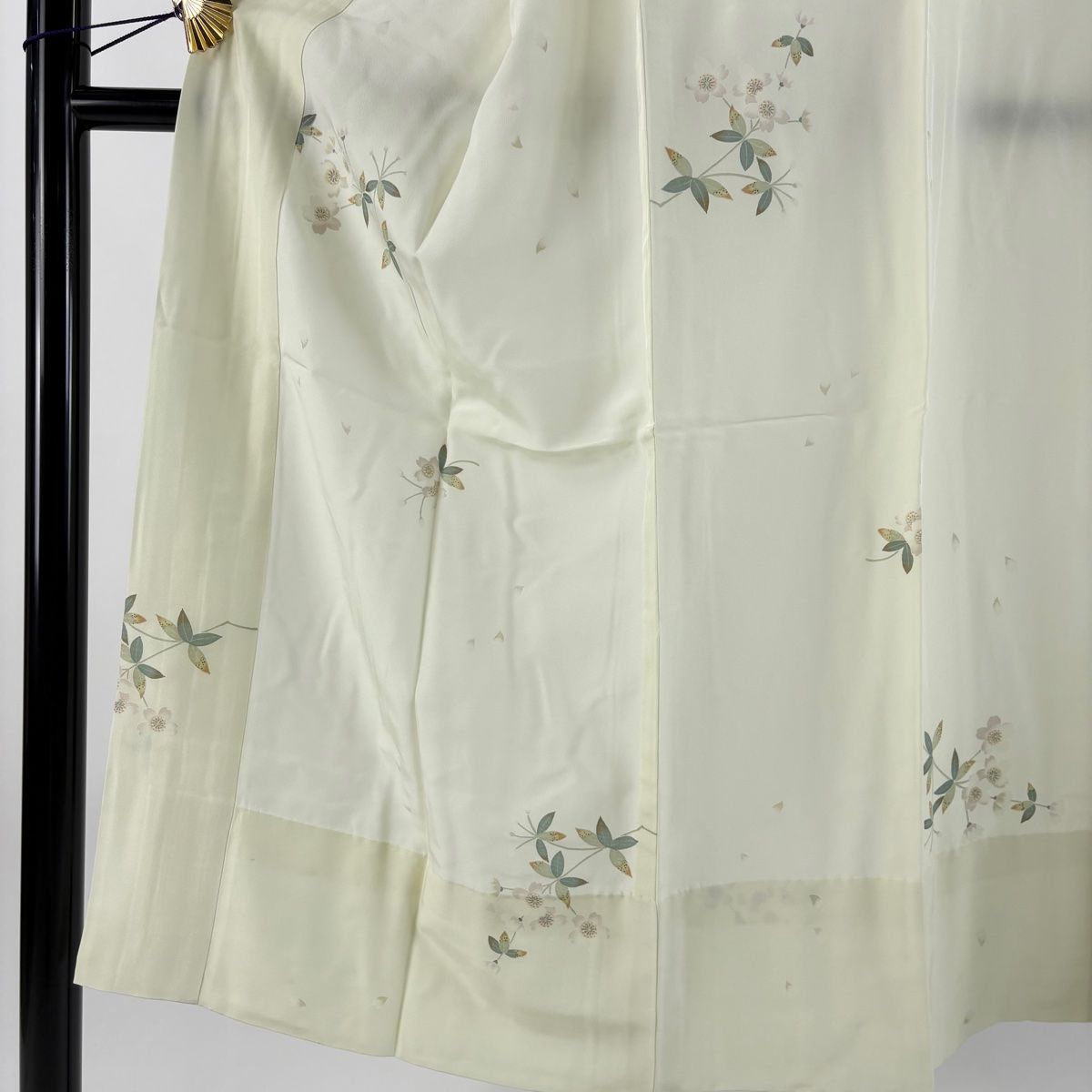 長襦袢 身丈131cm 裄丈67cm M やまと 桜 薄緑 正絹 秀品