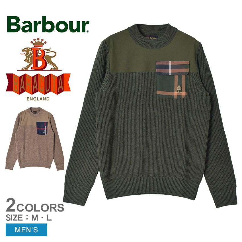 バブアー ニット MKN1614 メンズ Miller Regular Knitted Crew Neck Sweater BARBOUR カラー:02.オリーブ 品番：2622-0155