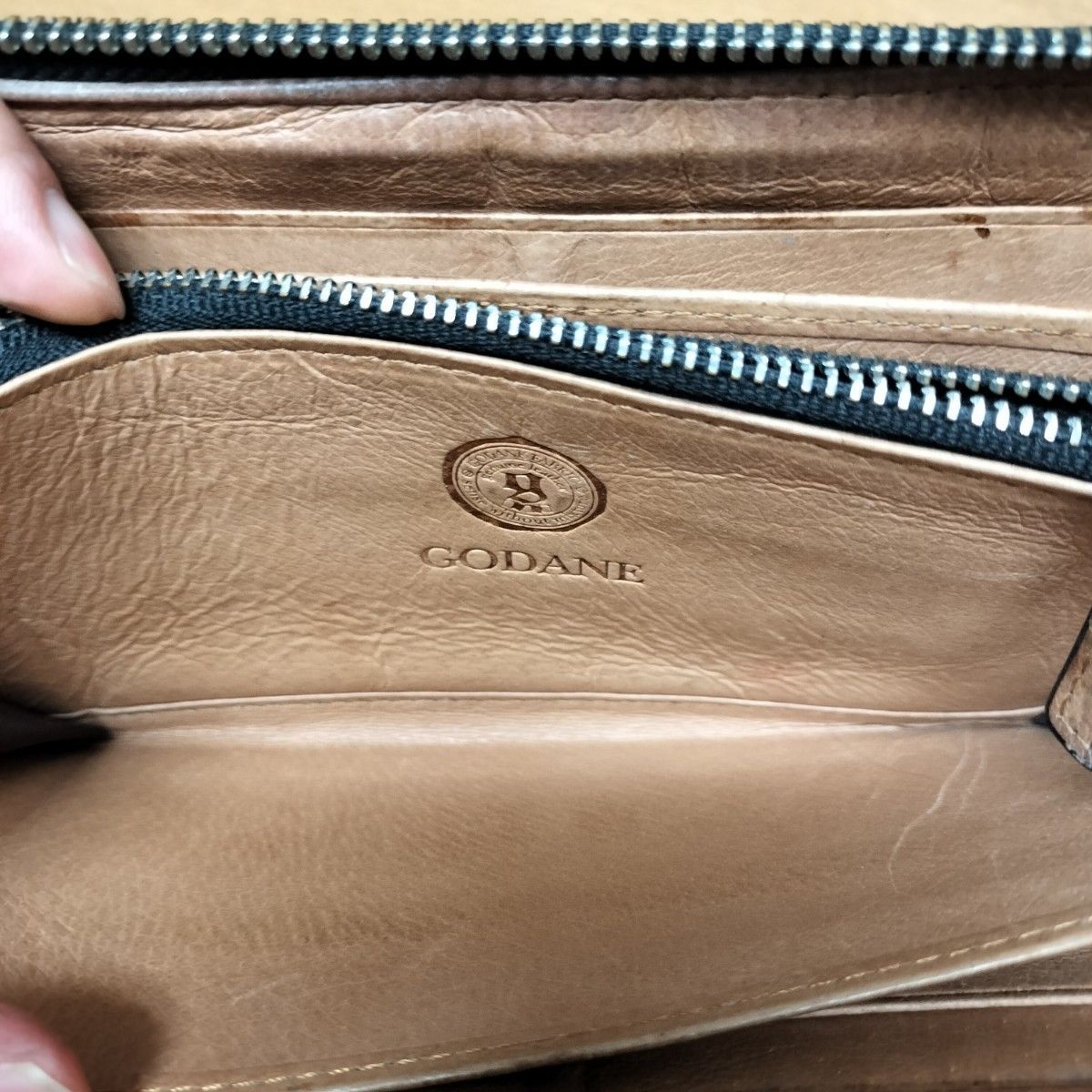 ゴダンのクロコラウンド財布 確実正規品ゴダン シャムクロコダイル ラウンドジッパー長財布