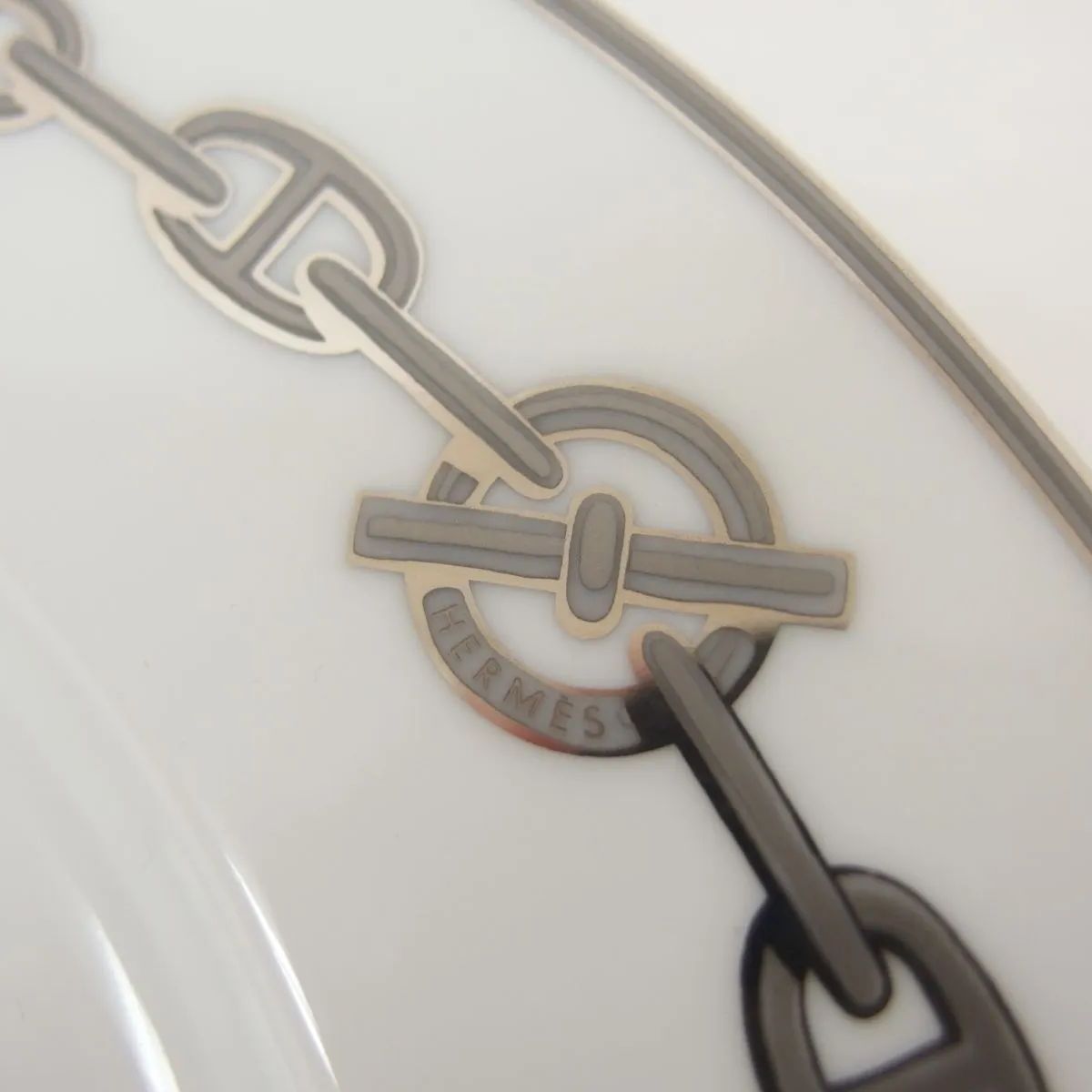 HERMES エルメス シェーヌダンクル プラチナプレート 27.5cm 箱付