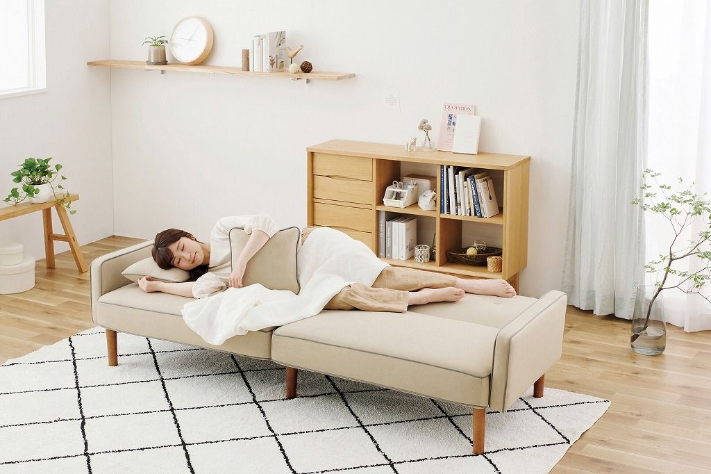 アイリスオーヤマ 3人掛け リクライニング ソファ アイボリー DRSB-3S IRIS OHYAMA NEXPOTALLINN_EU