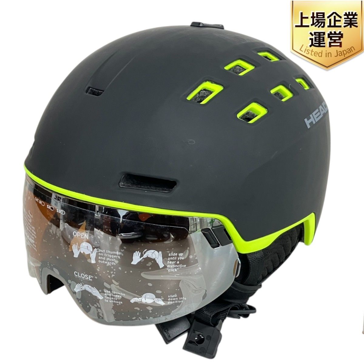 HEAD RADAR VISOR M/L 注文 ブラック×ライム 中古 ヘルメット スキー スノボ