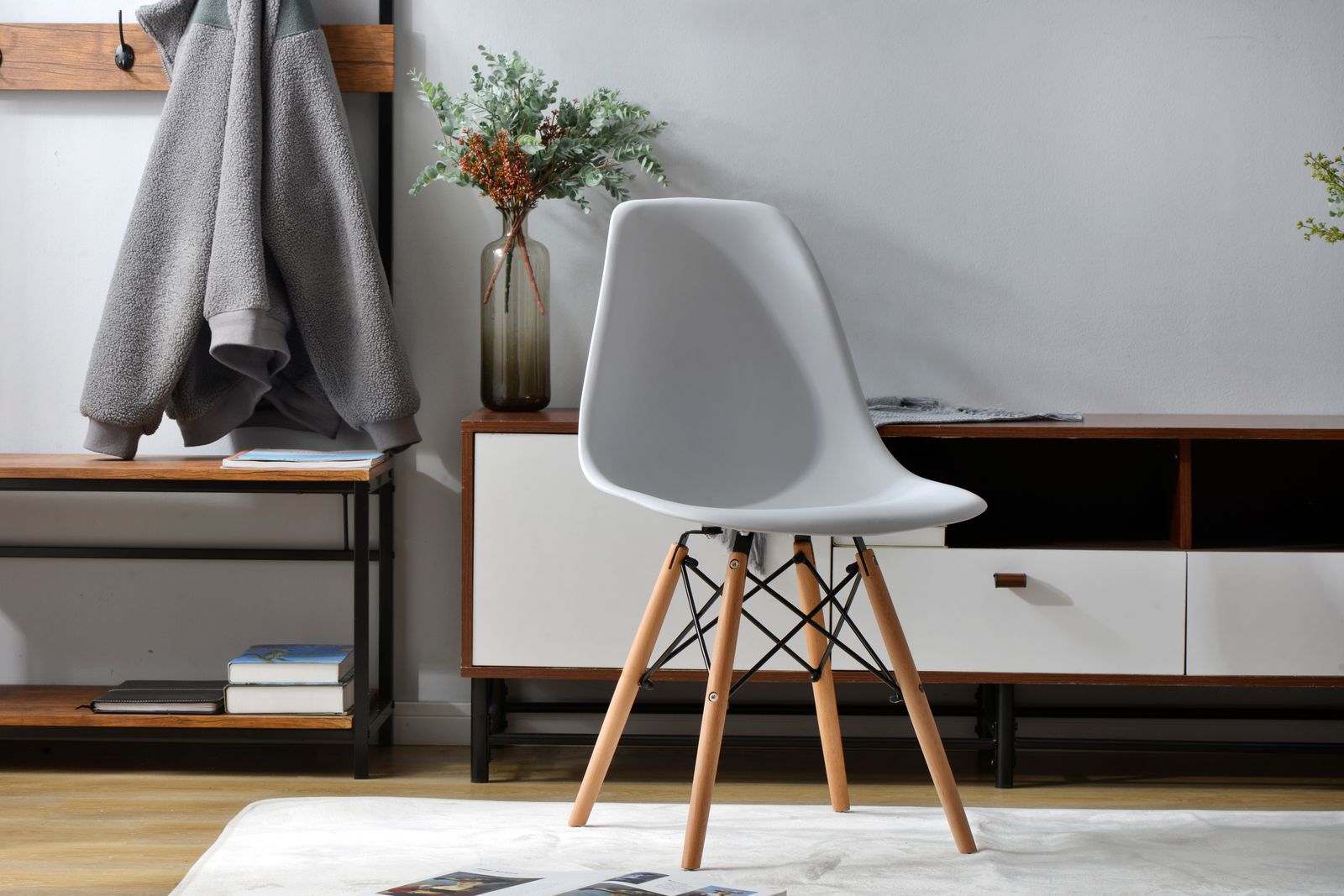 【4脚セット】【ホワイト座面＆ホワイト脚】リプロダクト イームズチェア 4脚セット】【ホワイト座面＆ホワイト脚】リプロダクト イームズチェア