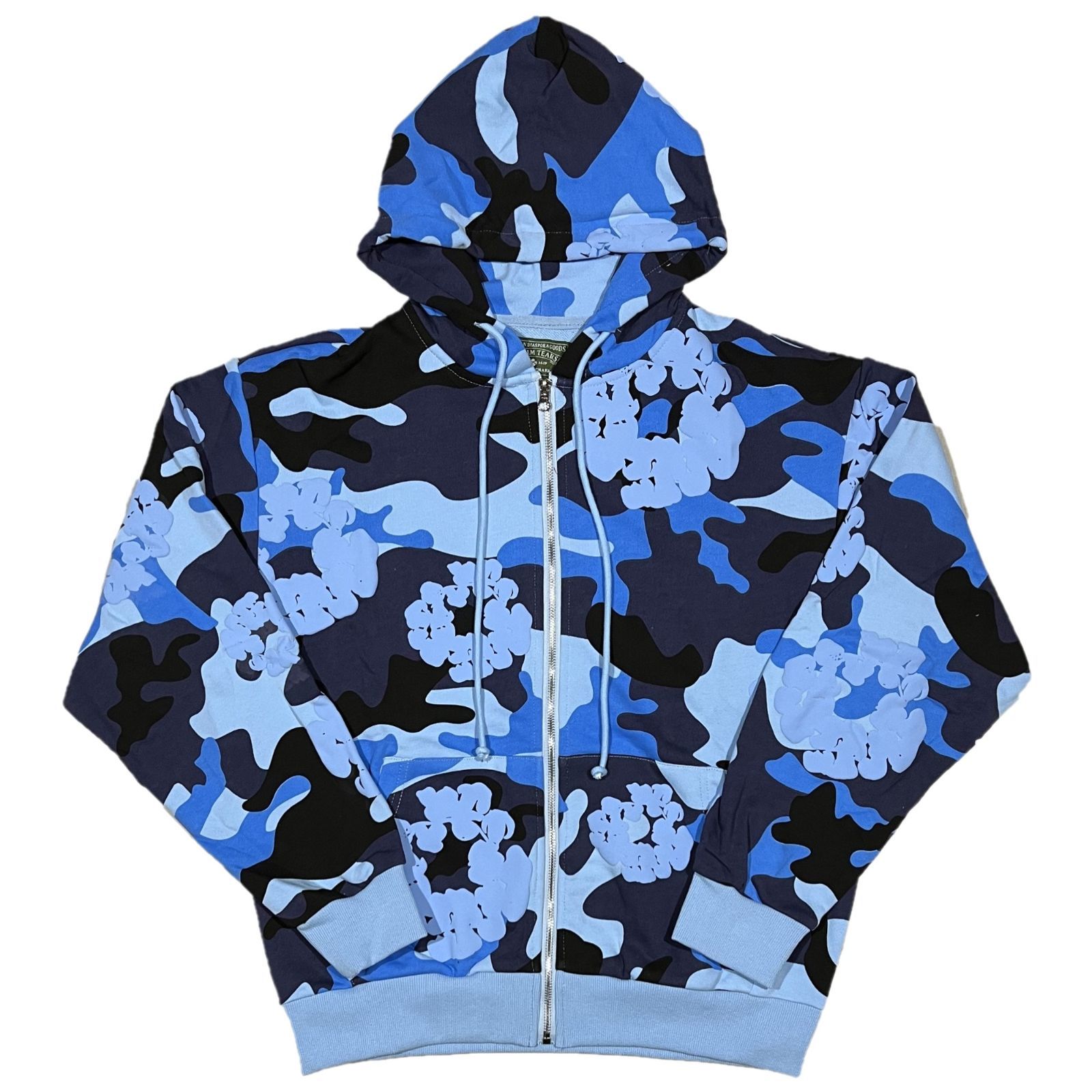 デニムティアーズ フラワープリント カモデザイン ジップアップ