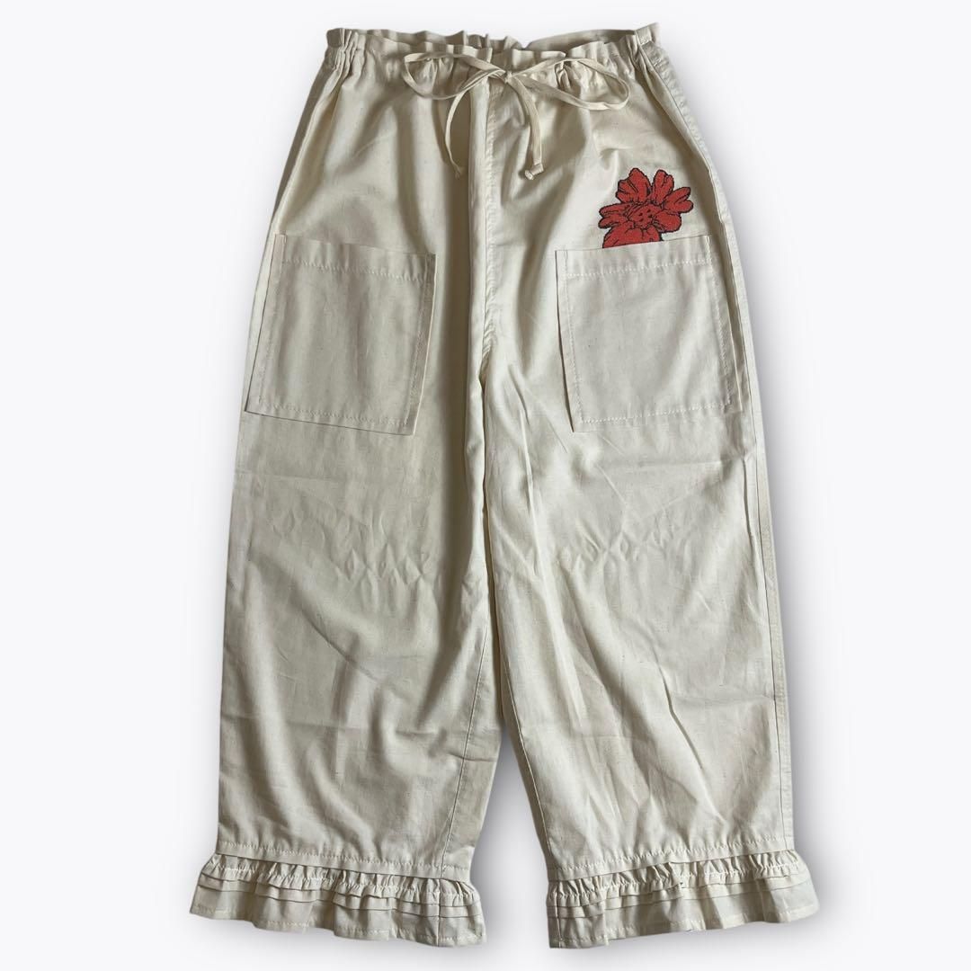 極美品】tao COMME des GARCONS フラワー刺繍 フリルパンツ