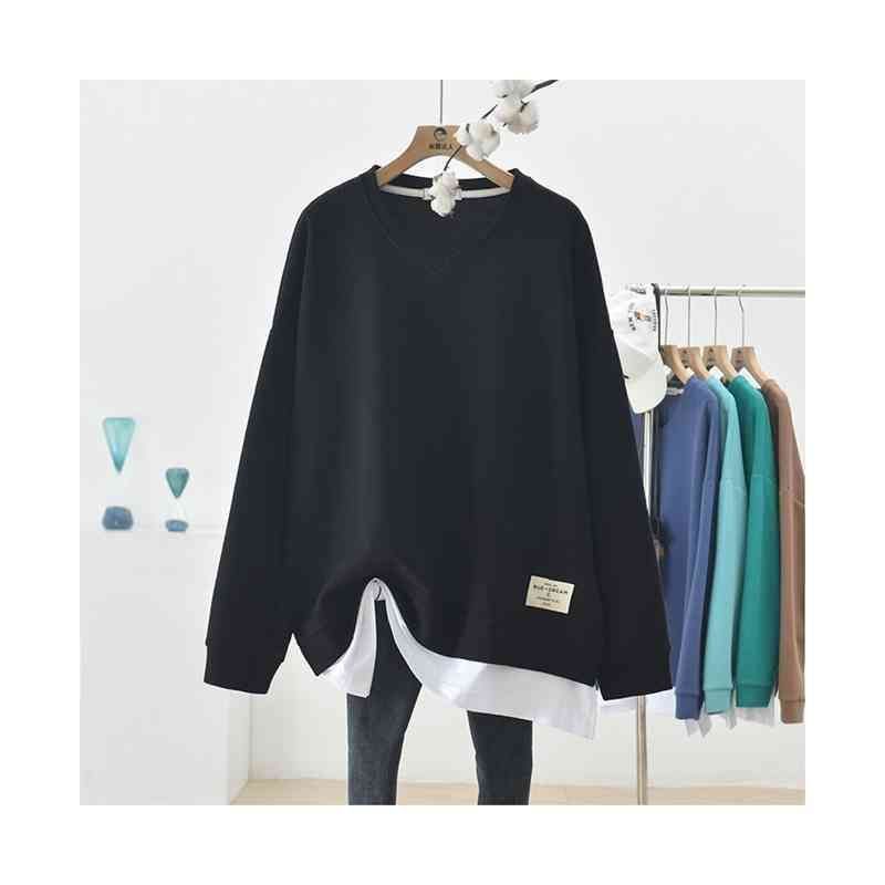 パーカー レディース レイヤード トレーナー 秋服 トップス ゆったり ゆる チュニック 体型カバー 重ね着 卒業式 トレーナー レディース パーカー 秋 長袖 シャツ切り替え