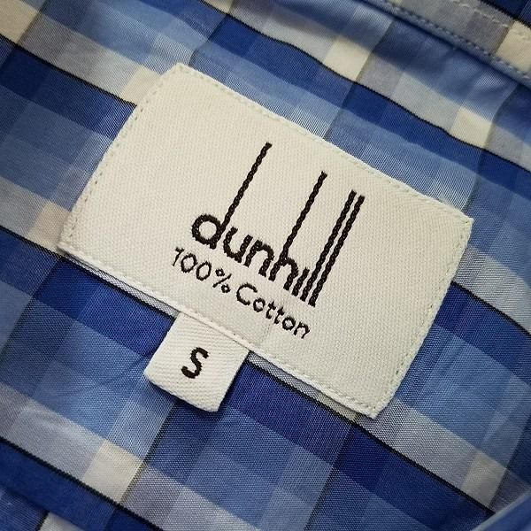 ssc ダンヒル Dunhill 半袖シャツ S 青系 チェック メンズ [828866